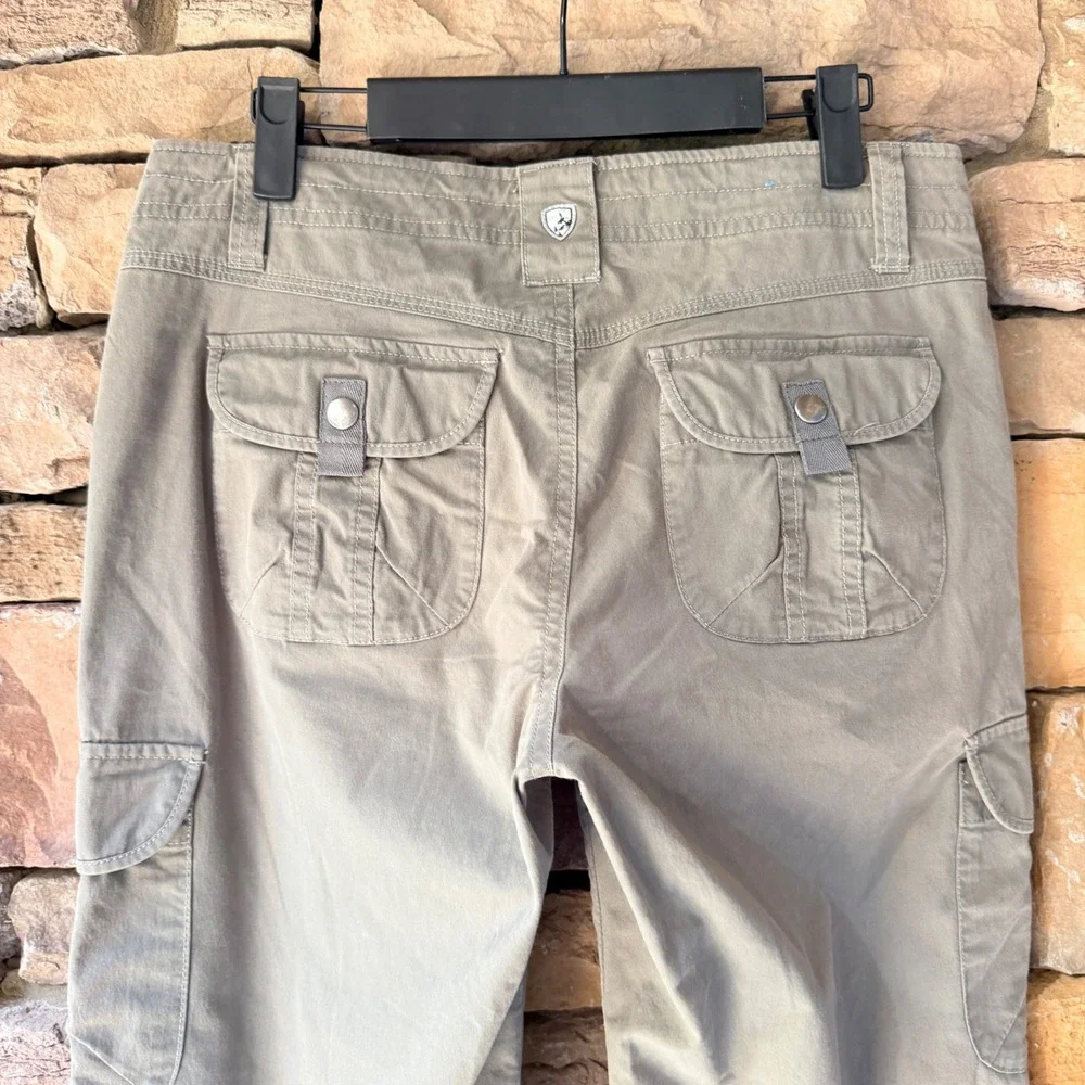 Kuhl Womens 6 Short Cargo Pants Olive Green Roll Up Convertible Hiking Utility